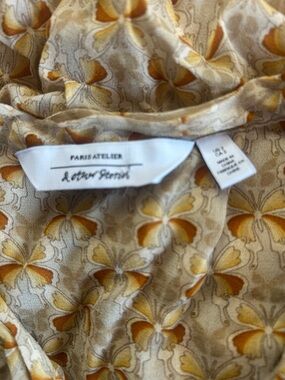 & Other Stories Floral-Print Cream and Mustard Top Blouse Long Sleeve 2